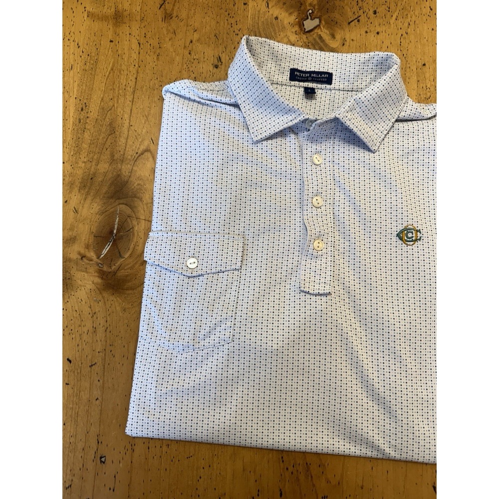Oakmont Country Club• Peter Millar Crown Crafted Mens L Polka Dot Chest Pocket - Picture 4 of 10
